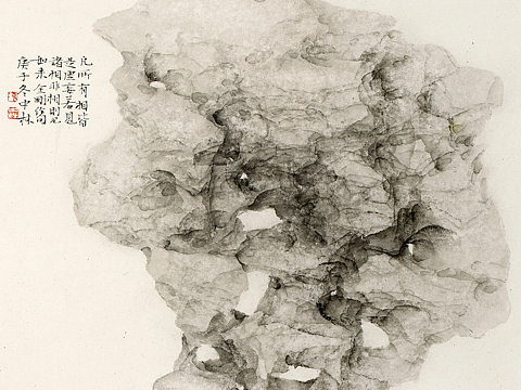 中国画 工笔画 玲珑石 太湖石  陈中林作品欣赏