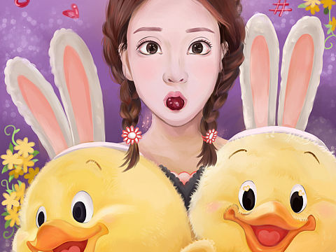 冯提莫和兔耳朵鸡