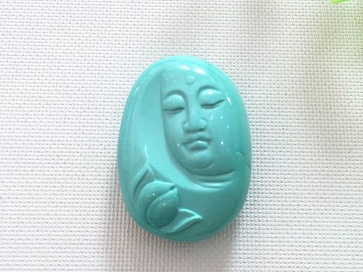 原礦綠松石高瓷精雕【觀音】（個人主頁-ZMTMyMDc0NDg=） - 首飾設計 - 站酷設計師迷鹿森林原創(chuàng)素材 - 站酷ZCOOL