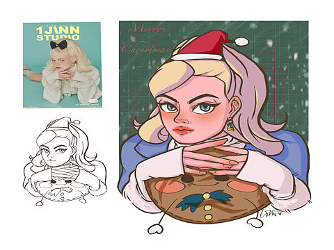 照片转插画｜圣诞季（个人主页-ZNTY1Njg2ODA=） - 创作习作 - 站酷设计师啵啵米原创素材 - 站酷ZCOOL