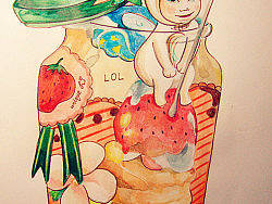 想把好吃的都装下（个人主页-ZMTU1NDYwNA==） - 商业插画 - 站酷设计师李芳琪原创素材 - 站酷ZCOOL