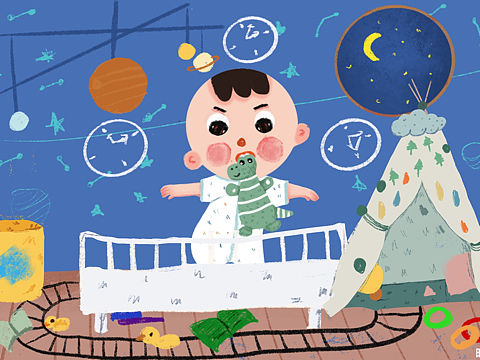 帶娃的夜晚（個(gè)人主頁-ZNDE0NTg5OTY=） - 兒童插畫 - 站酷設(shè)計(jì)師晴釨原創(chuàng)素材 - 站酷ZCOOL