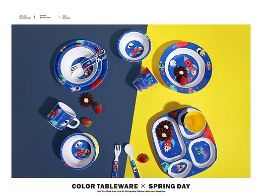 泰国GINGER100%密胺儿童餐具-太空印花