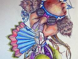 最近在学校用彩铅画的插画