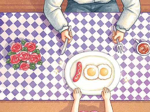 父亲节广告创意脚本插画绘制