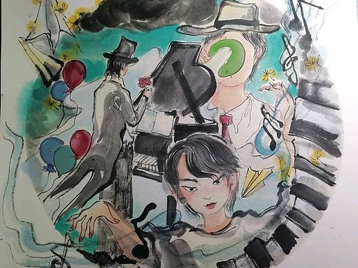 周杰倫“最偉大的作品”國(guó)畫(huà)（個(gè)人主頁(yè)-ZNDYxODM3MzI=） - 創(chuàng)作習(xí)作 - 站酷設(shè)計(jì)師頑石仙人原創(chuàng)素材 - 站酷ZCOOL