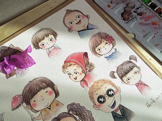 水彩手绘--儿童插画习作.