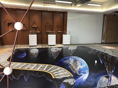 北京纯手绘3D地画绘制过程图