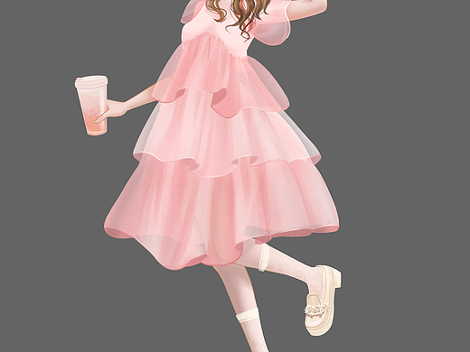 为古茗和蘑菇街联动绘制的奶茶拟人形象