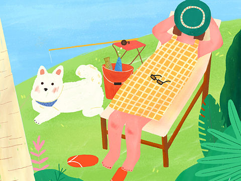 这么好的天气不去钓鱼可惜了（个人主页-ZNDQ4NDEwMDg=） - 儿童插画 - 站酷设计师怪力游园原创素材 - 站酷ZCOOL