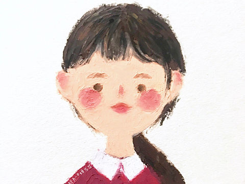 油画棒 女孩