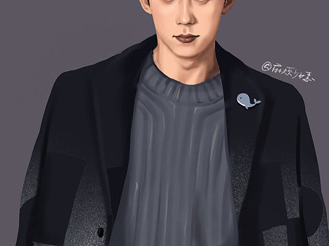 黄景瑜 🐳 手绘画像