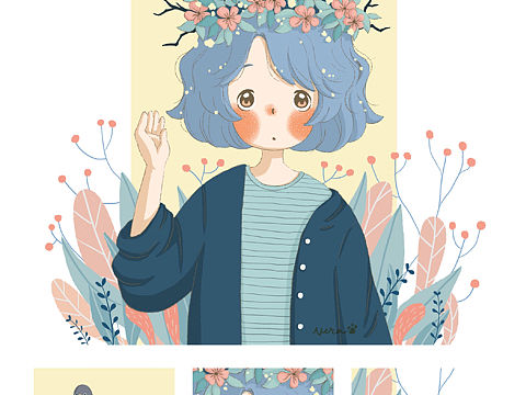 春天的气息当然要与可爱的女孩结合（个人主页-ZNDY5MDg3MDA=） - 创作习作 - 站酷设计师Kate欧尼原创素材 - 站酷ZCOOL