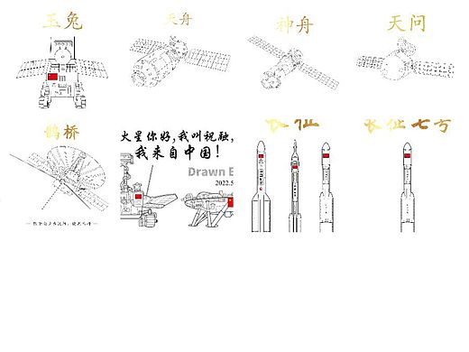 中国航天系列插画（个人主页-ZNTk5OTcyNTY=） - 新锐潮流插画 - 站酷设计师爱画画的百鬼原创素材 - 站酷ZCOOL