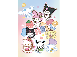 敲可爱三丽鸥全屏壁纸