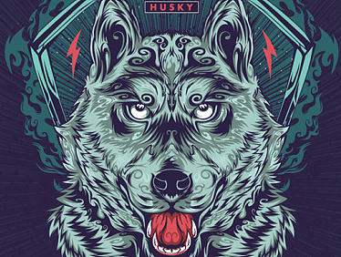 HUSKY 哈士奇矢量潮流插图
