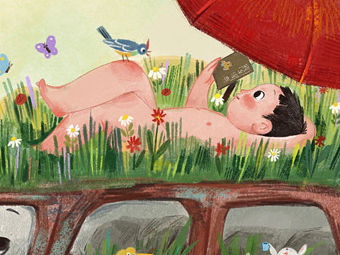 汽车与男孩插画（个人主页-ZNTgwNTE0NDg=） - 儿童插画 - 站酷设计师满满满耶原创素材 - 站酷ZCOOL