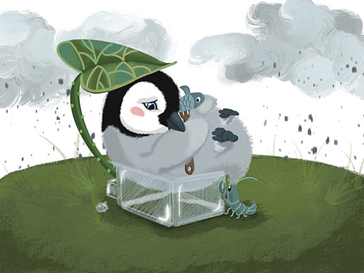 手绘黑白装饰画