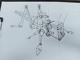 手繪機械蝗蟲