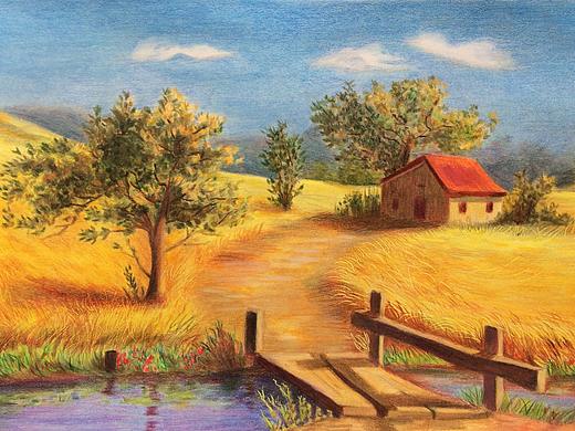 小木屋，紅屋頂，地址是一個(gè)秘密（個(gè)人主頁(yè)-ZMTk0Mjk2ODA=） - 繪畫 - 站酷設(shè)計(jì)師琪喵喵原創(chuàng)素材 - 站酷ZCOOL