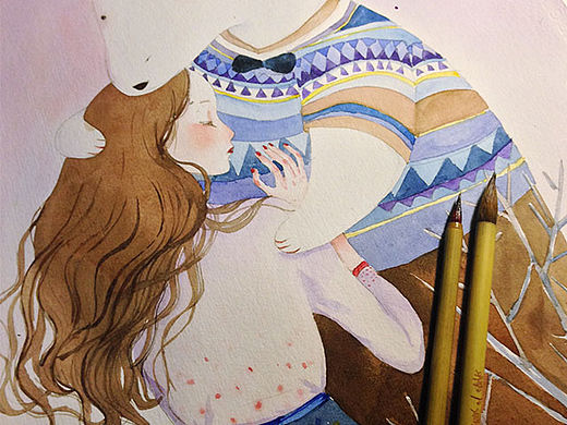 水彩练习 8K 临摹.度薇年