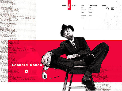 “leonard Cohen”官网设计-sinyn