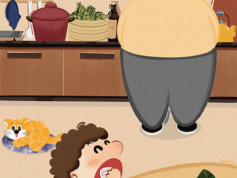 《藏在粽子里的爱》（个人主页-ZNDU2NTgzMjg=） - 儿童插画 - 站酷设计师九斤CC原创素材 - 站酷ZCOOL