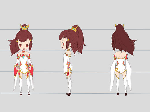 角色  原画 三视图 