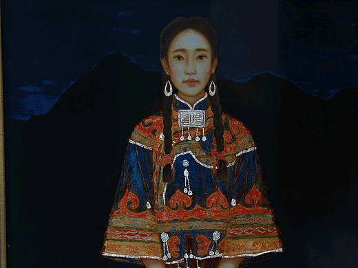 漆画作品《彝家情》