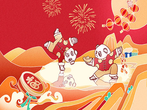 中國(guó)人民銀行熊貓紀(jì)念幣包裝插畫（個(gè)人主頁(yè)-ZNTE1MzI2ODg=） - 商業(yè)插畫 - 站酷設(shè)計(jì)師遲宇飛原創(chuàng)素材 - 站酷ZCOOL