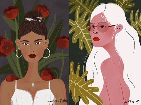 原创复古插画头像（个人主页-ZNDE4ODY5MDA=） - 商业插画 - 站酷设计师一只本原创素材 - 站酷ZCOOL