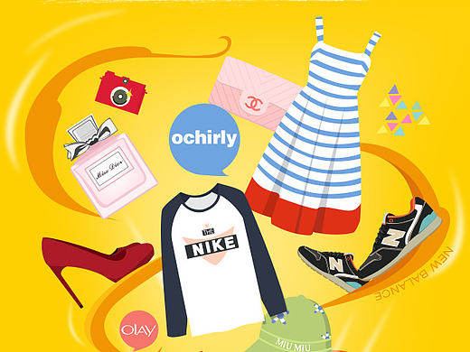 京致衣橱开机页面第一屏（被需求方否定，但是我个人花了心思做了，手绘量挺大）