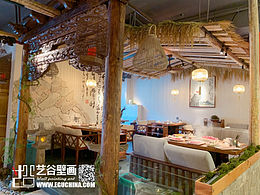 哈尔滨草·舍魏火锅店墙体彩绘装饰画订制