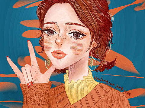 欧美人物插画头像
