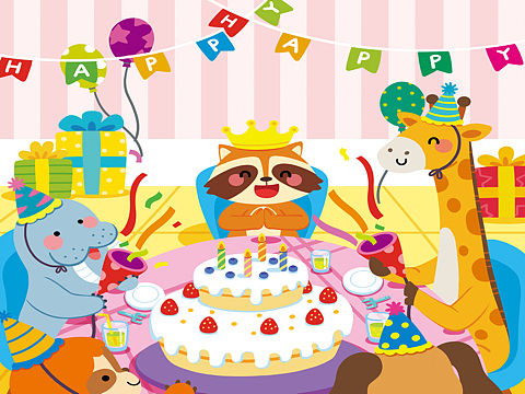 儿童插画绘本【家庭生日会】