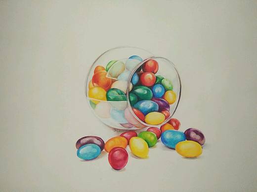 五彩斑斕的糖豆豆（個人主頁-ZMjg2MjA3NzY=） - 繪畫 - 站酷設(shè)計師江書靈原創(chuàng)素材 - 站酷ZCOOL