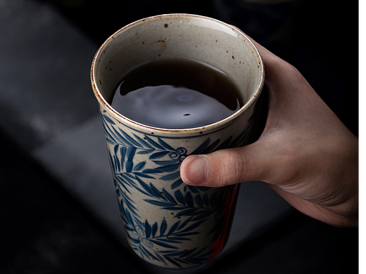 青花陶瓷可乐杯