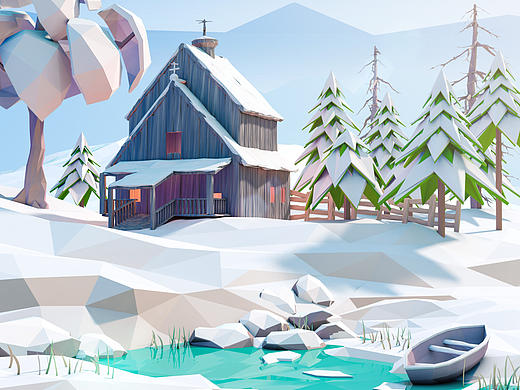 LOW POLY 风格手机壁纸  另附工程下载