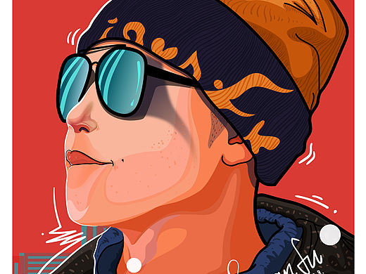 给自己的自画像。