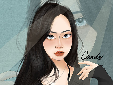 手绘头像（个人主页-ZNDM4NTY3OTY=） - 商业插画 - 站酷设计师糯米团团儿原创素材 - 站酷ZCOOL