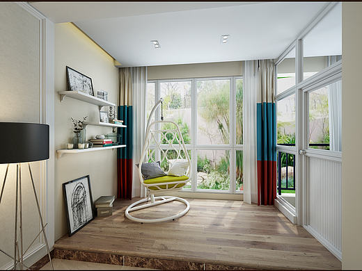 现代客厅及阳台