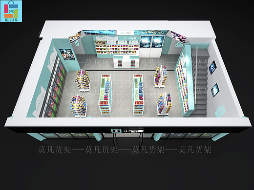 莫凡货架免费设计效果图-精品店展示架道具全店输出