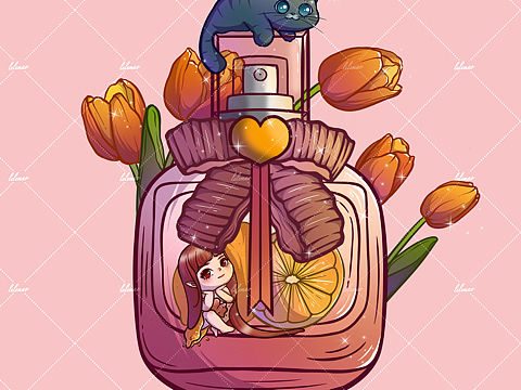 香水精靈（個(gè)人主頁(yè)-ZNjA5MDY4MzY=） - 商業(yè)插畫(huà) - 站酷設(shè)計(jì)師lelemao吖原創(chuàng)素材 - 站酷ZCOOL