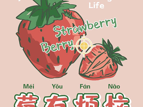 蔬果谐音梗创意插画，手机壳，壁纸。