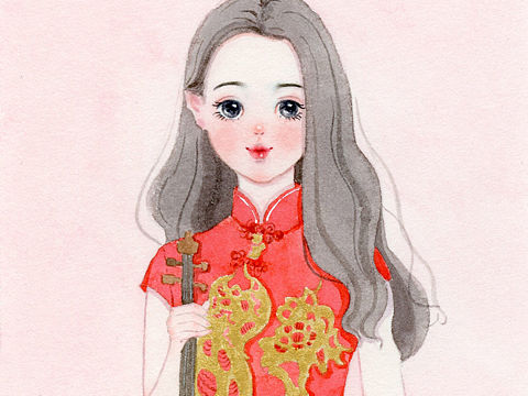木木原创 水彩插画 女生头像