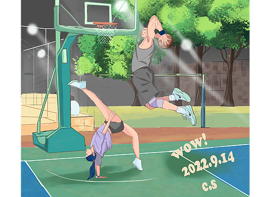 舞蹈生与体育生的故事（个人主页-ZNjE5MTgwNjA=） - 艺术插画 - 站酷设计师圣诞树下的礼物原创素材 - 站酷ZCOOL