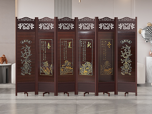 屏风详情页3D建模渲染