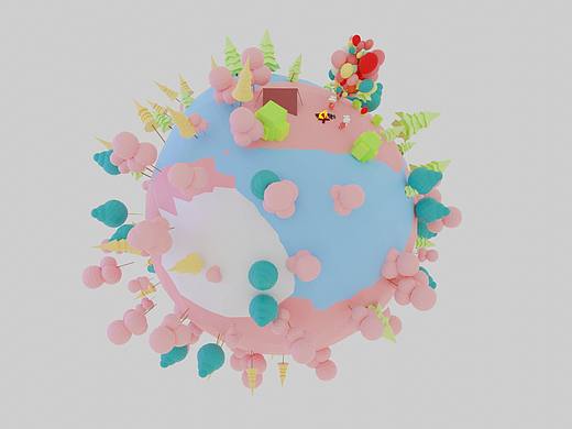 自学建模,做的一组low poly风