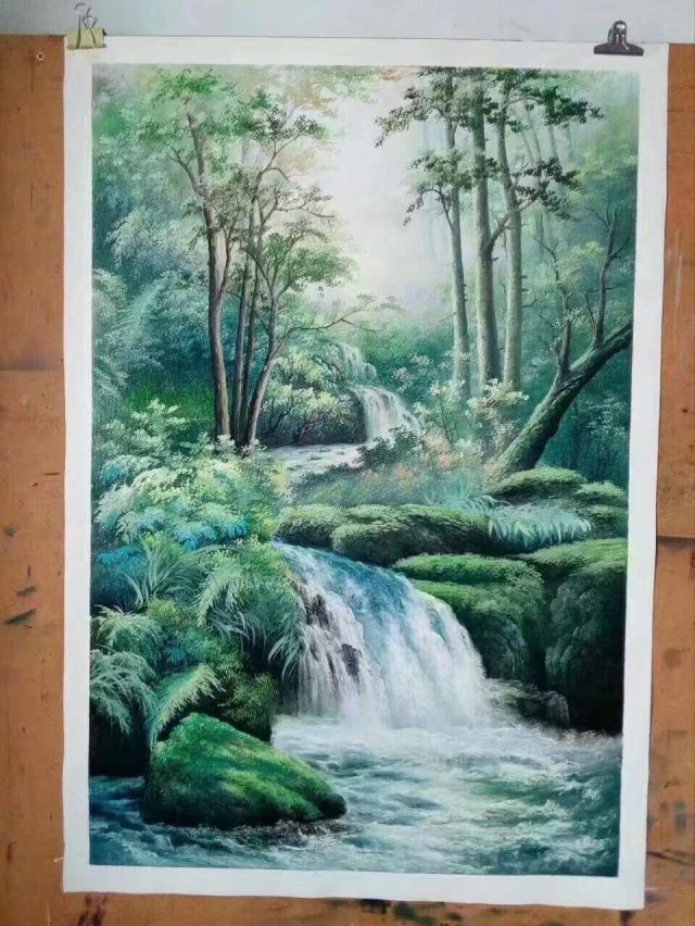 山水画+星空幻想油画