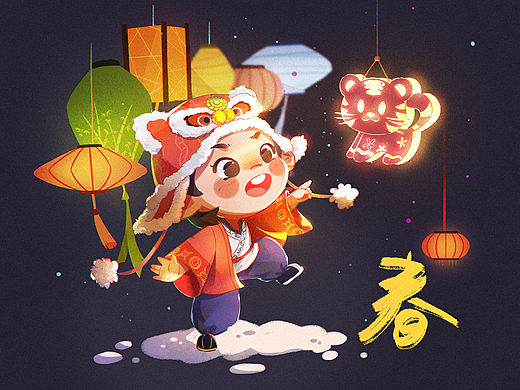 儿童插画《虎年小场景系列图》一